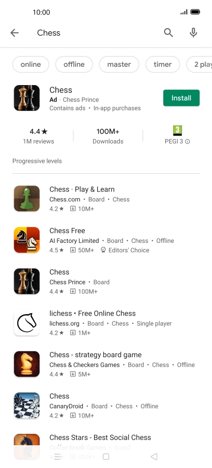 Press the required app.