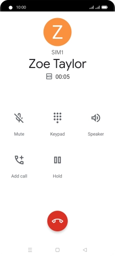 Press the end call icon.