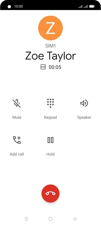 Press the end call icon.