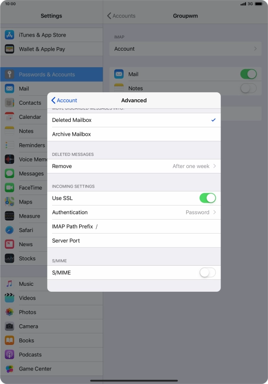 Press the indicator next to 