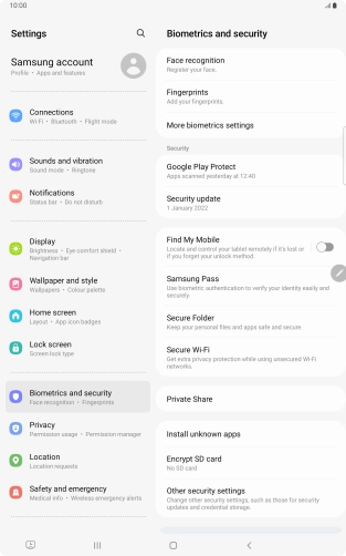 Press Other security settings.