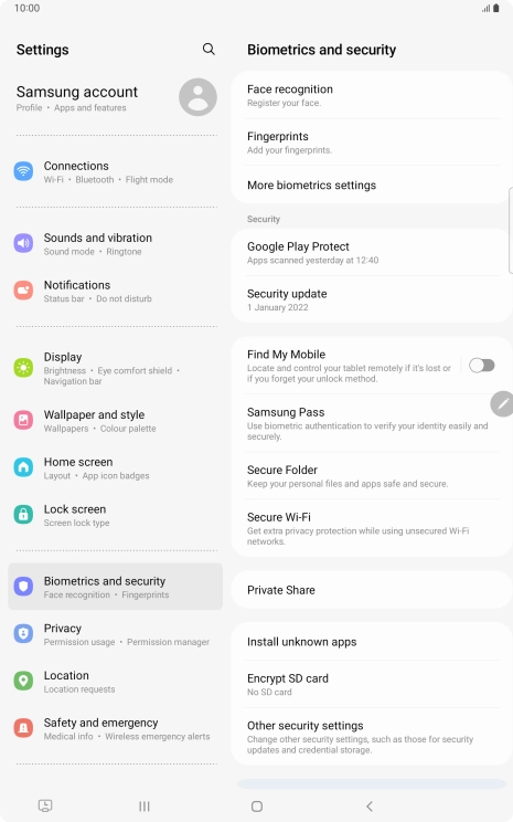 Press Other security settings.