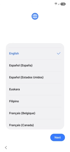 Press the required language.