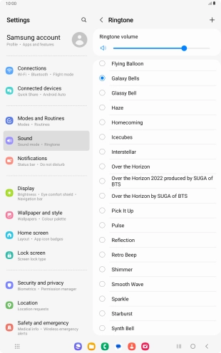 Press the required ring tones to hear them.
