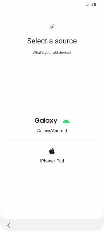 Press the required setting and follow the instructions on the screen to transfer the content from another phone.