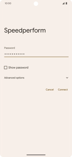 Key in the password for the Wi-Fi network and press Connect.