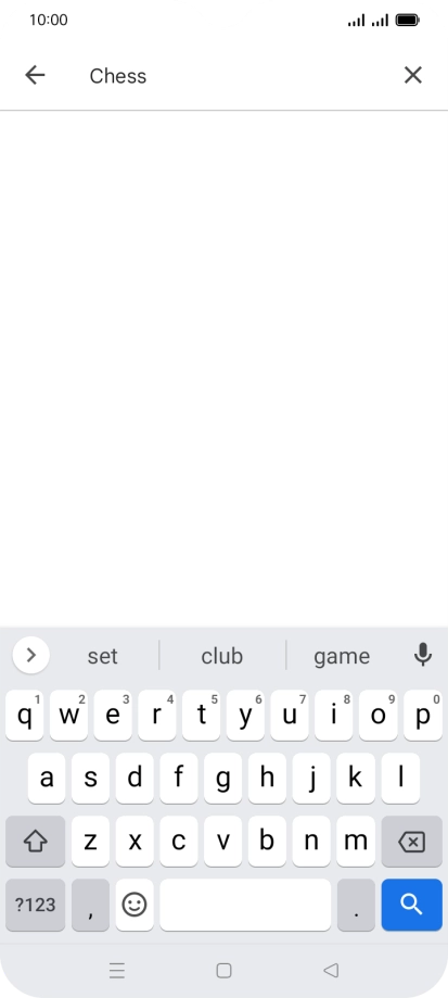 Key in the name or subject of the required app and press the search icon.