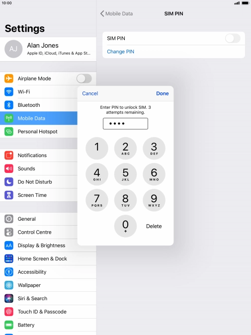 Key in your PIN and press Done. The default PIN is 1111.