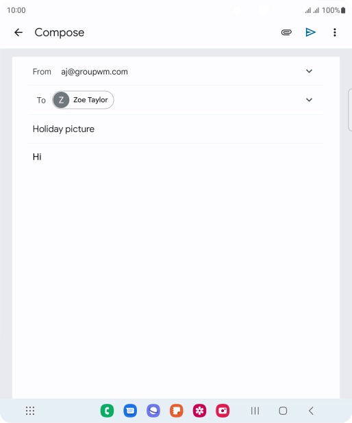 Press the attachment icon.