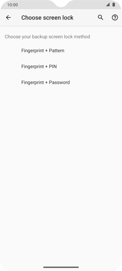 Press the required phone lock code and follow the instructions on the screen to create an additional phone lock code.