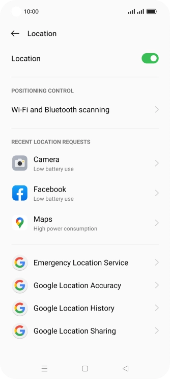 Press Google Location Accuracy.