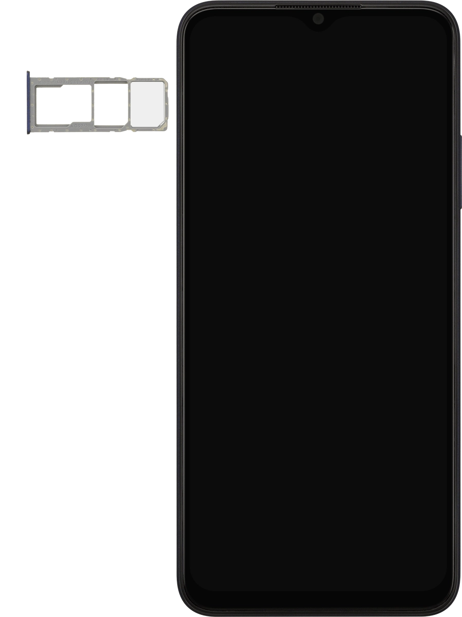 Turn your SIM so the angled corner of the SIM matches the angled corner of the second SIM holder and place your SIM in the SIM holder.