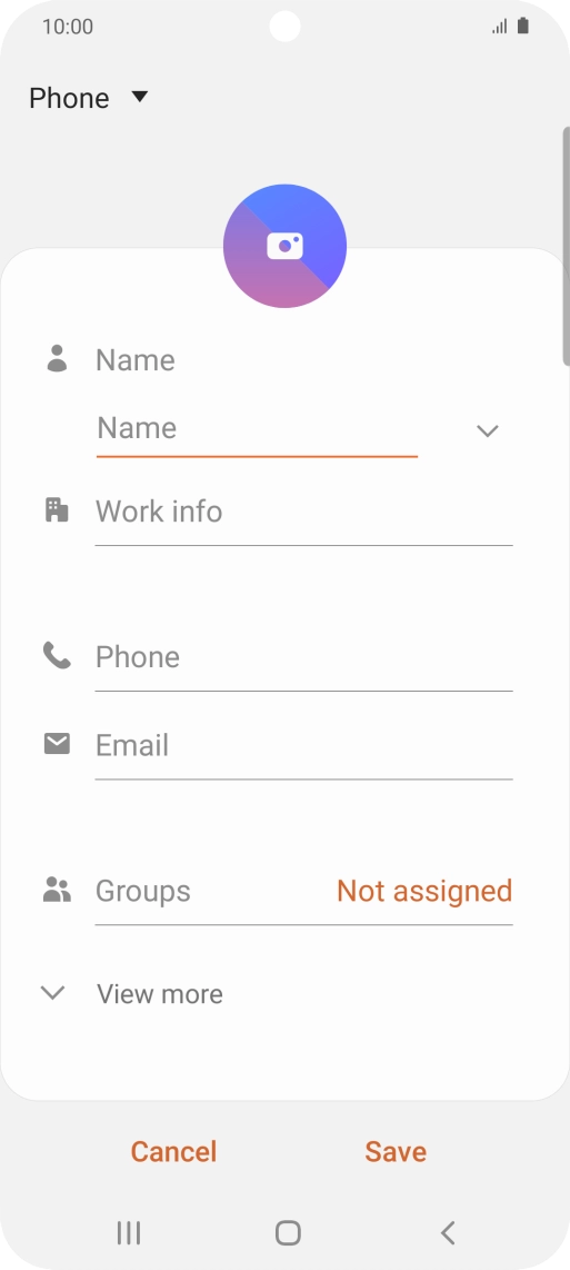 Press Name and key in the required name.
