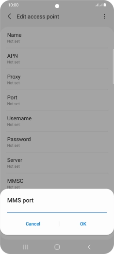 Key in 8080 and press OK.