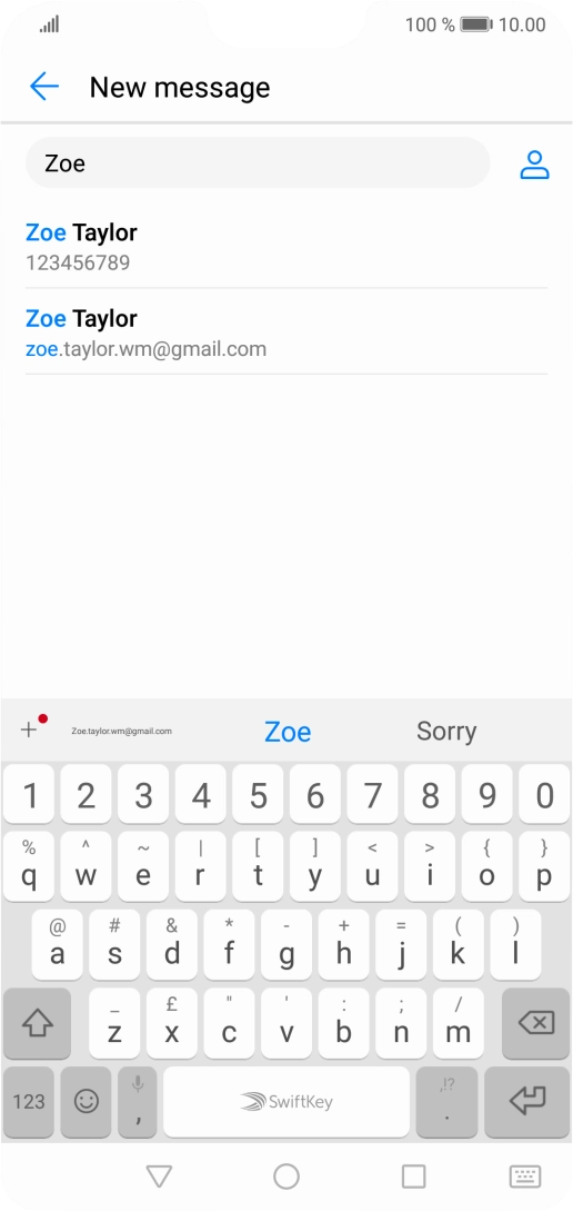Press the required contact.