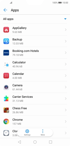 Press the required app.