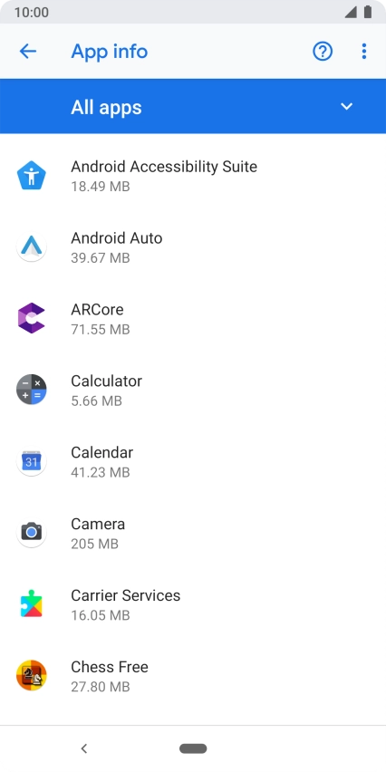 Press the required app.