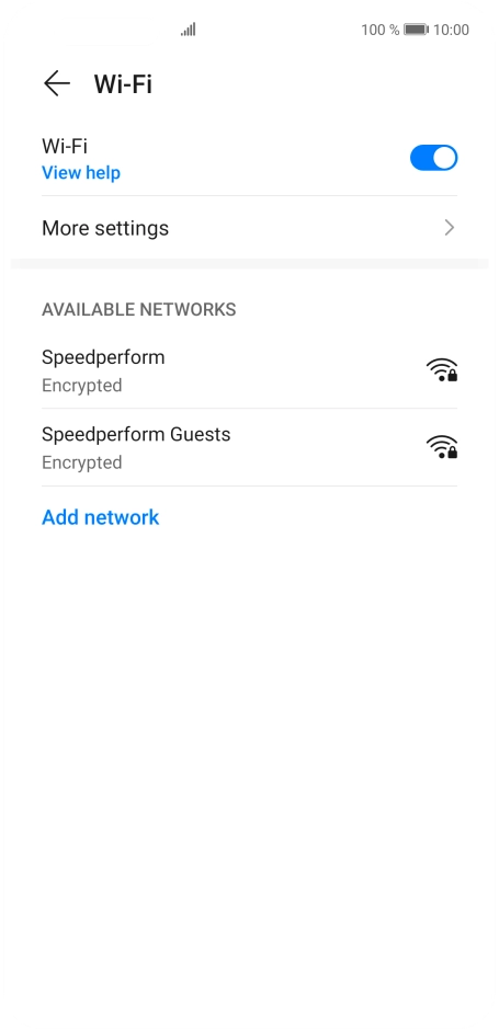 Press the required Wi-Fi network.