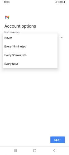Press the required setting.