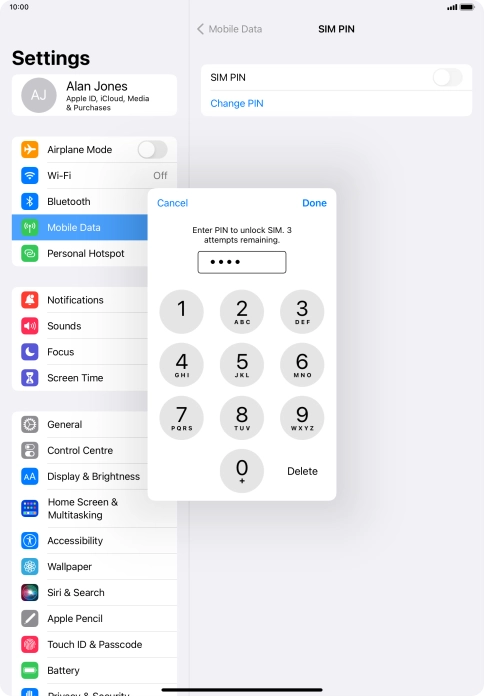 Key in your PIN and press Done. The default PIN is 1111.