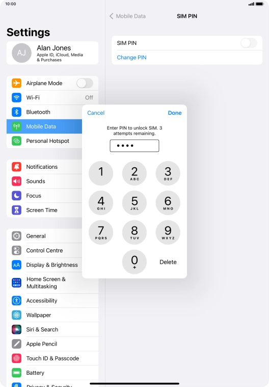Key in your PIN and press Done. The default PIN is 1111.