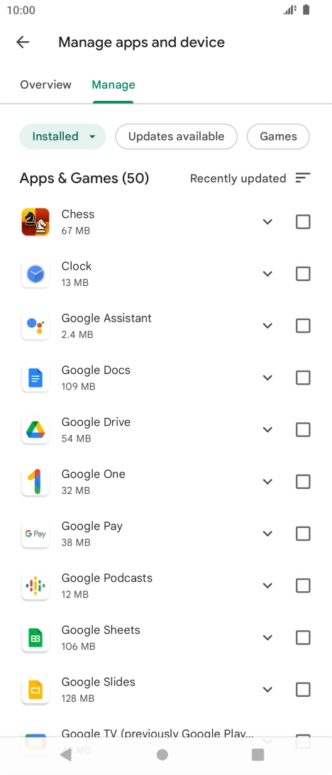 Press the required app.