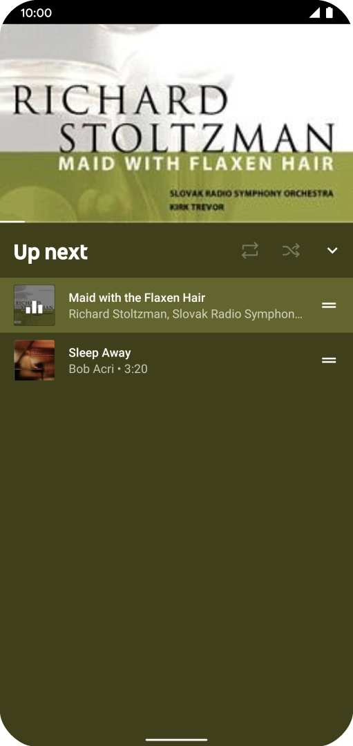 Press the repeat icon to turn the function on or off.