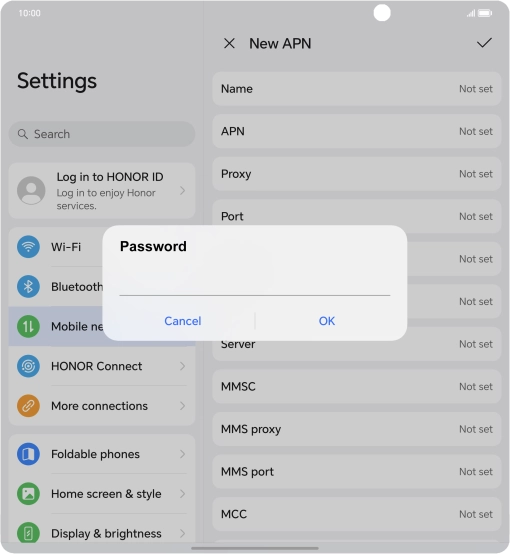 Key in secure and press OK.