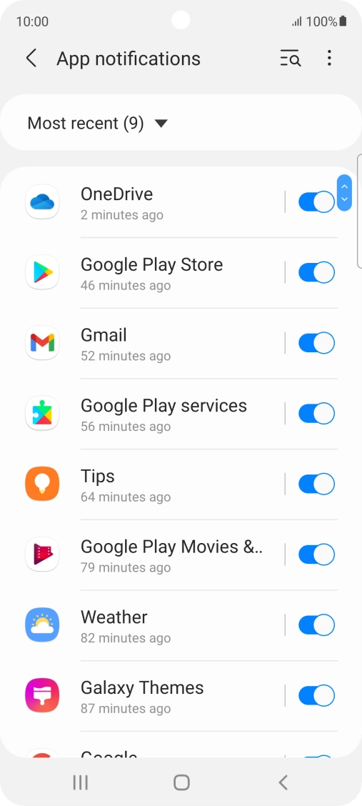 Press the drop down list.