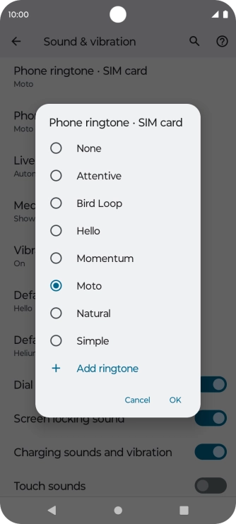Press the required ring tones to hear them.