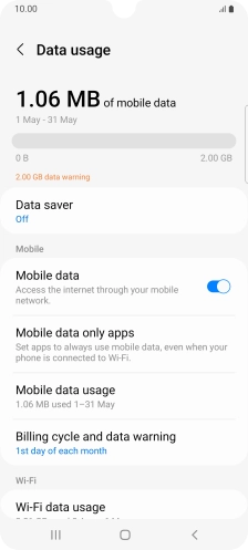 The total data usage is displayed.