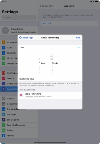 Press Customise Days.