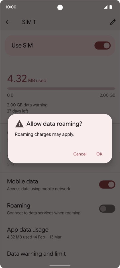If you turn on the function, press OK.