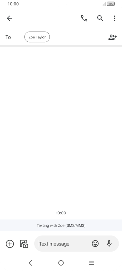 Press the text input field and write the text for your MMS.