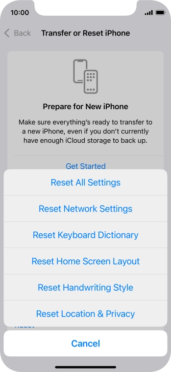Press Reset All Settings.