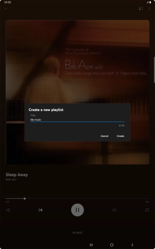 Key in a name for the playlist and press Create.