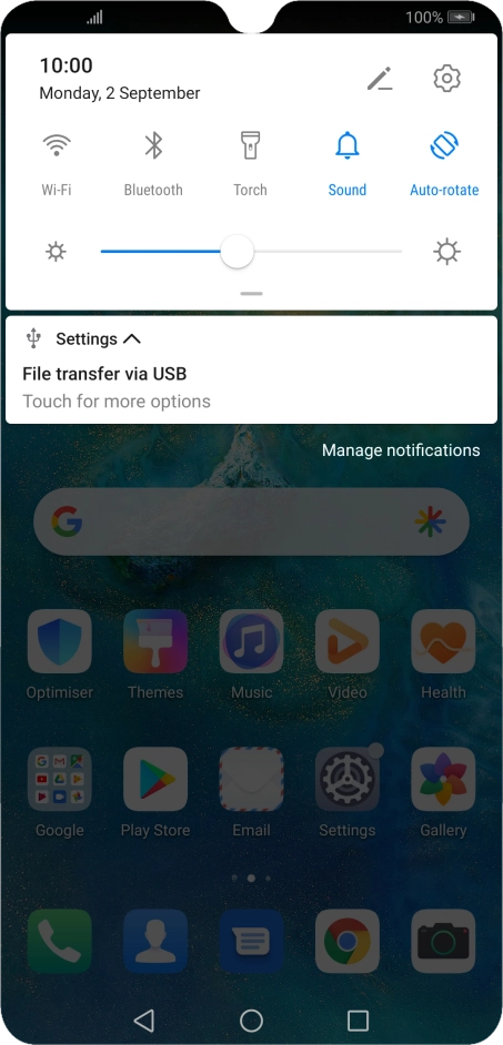 Press Touch for more options.