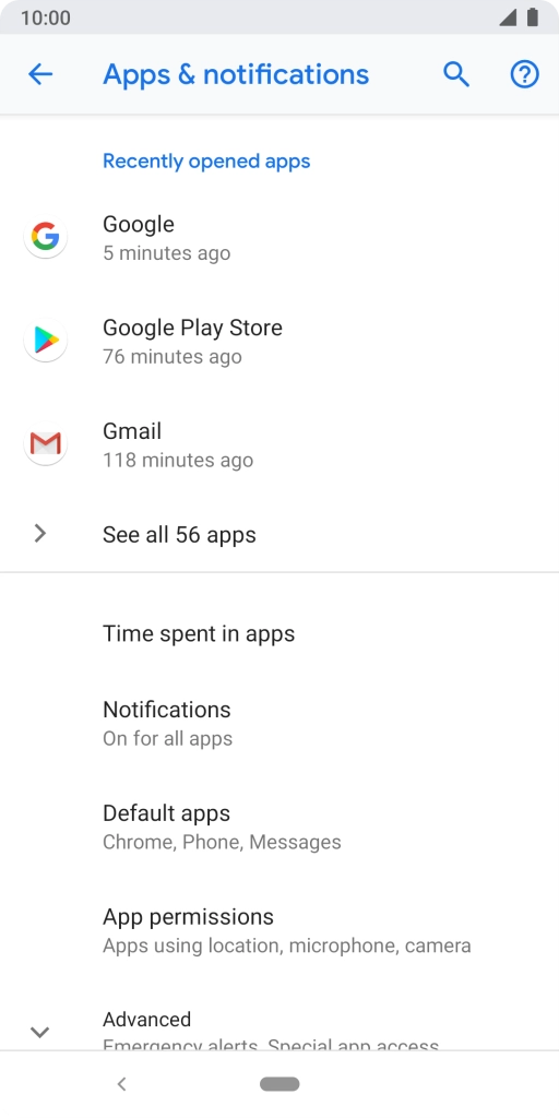 Press See all ‹› apps.
