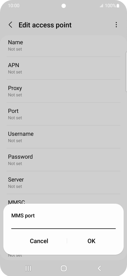 Key in 8080 and press OK.
