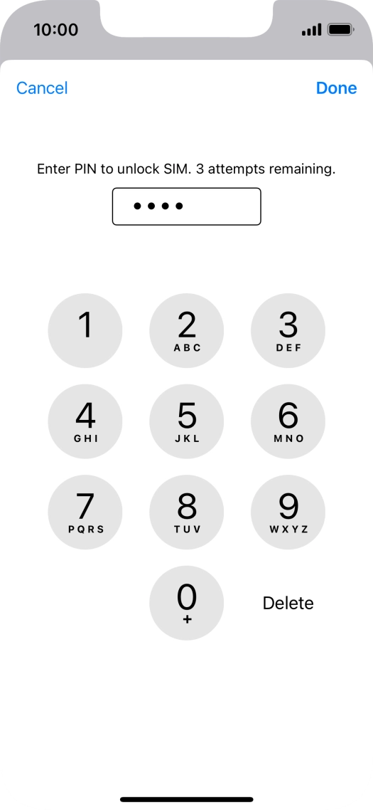 Key in your PIN and press Done. The default PIN is 1111.