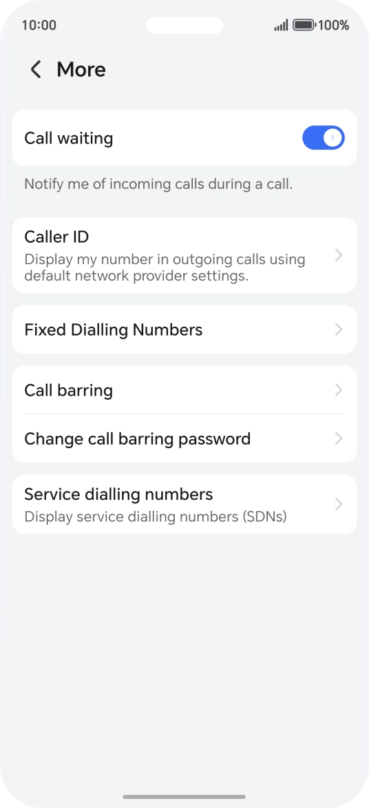 Press Fixed Dialling Numbers.