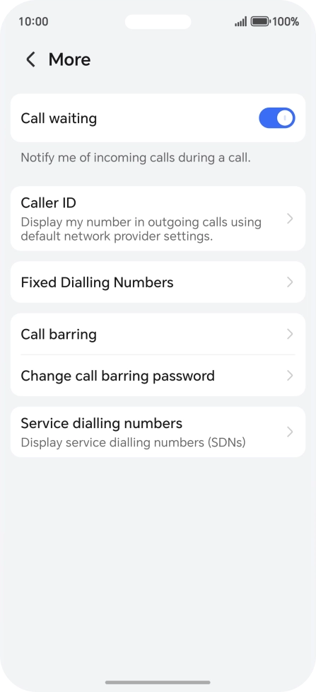 Press Fixed Dialling Numbers.