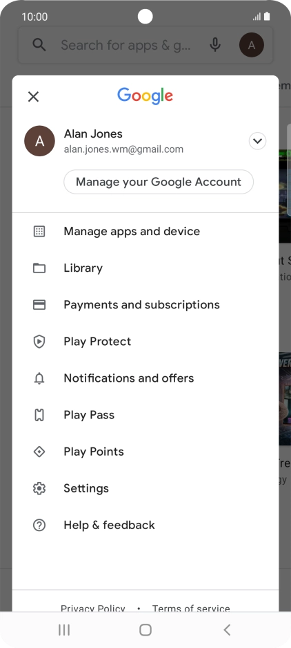 Press Manage apps and device.