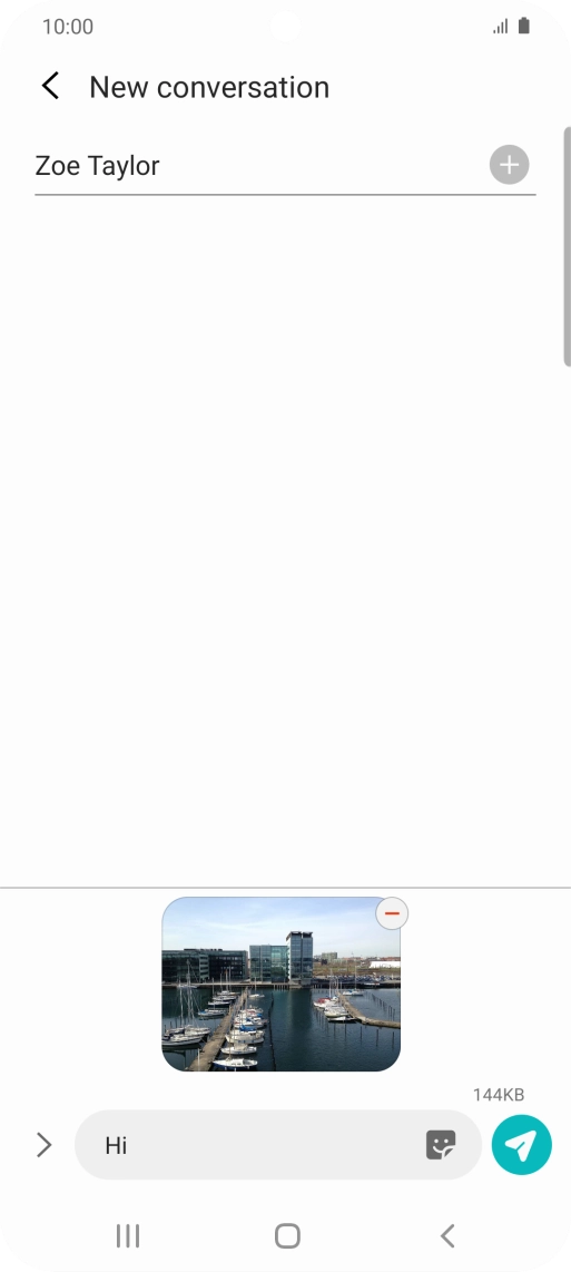 Press the send icon when you've finished your picture message.