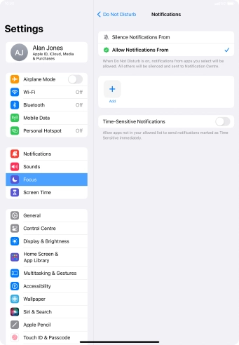 Press the indicator next to 