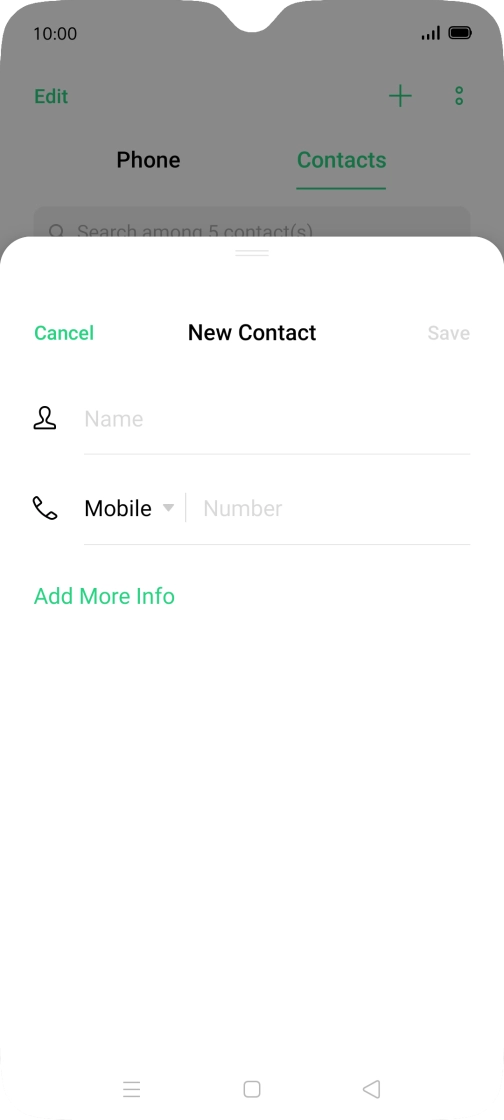 Press Name and key in the required name.