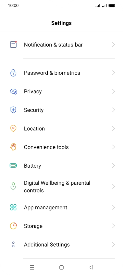 Press Notification & status bar.