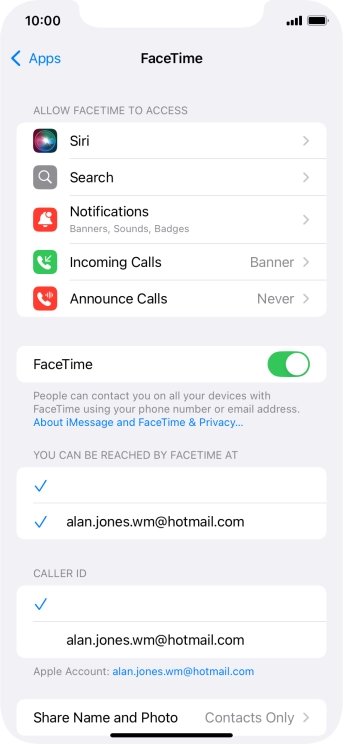 Press the indicator next to 