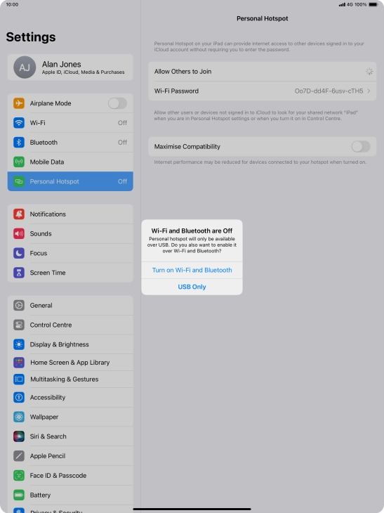 If Wi-Fi is turned off, press Turn on Wi-Fi and Bluetooth.