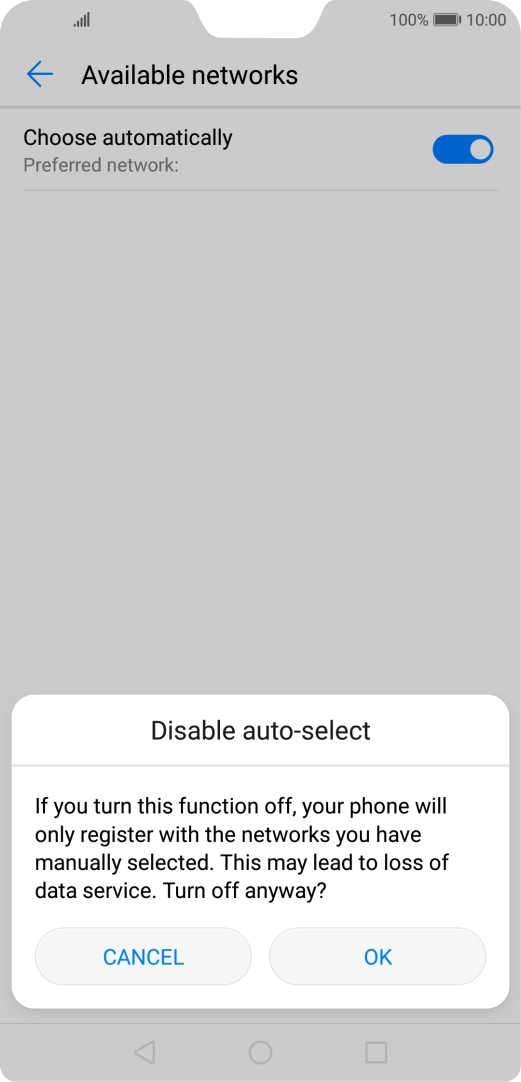 Press OK and your phone will search for networks.